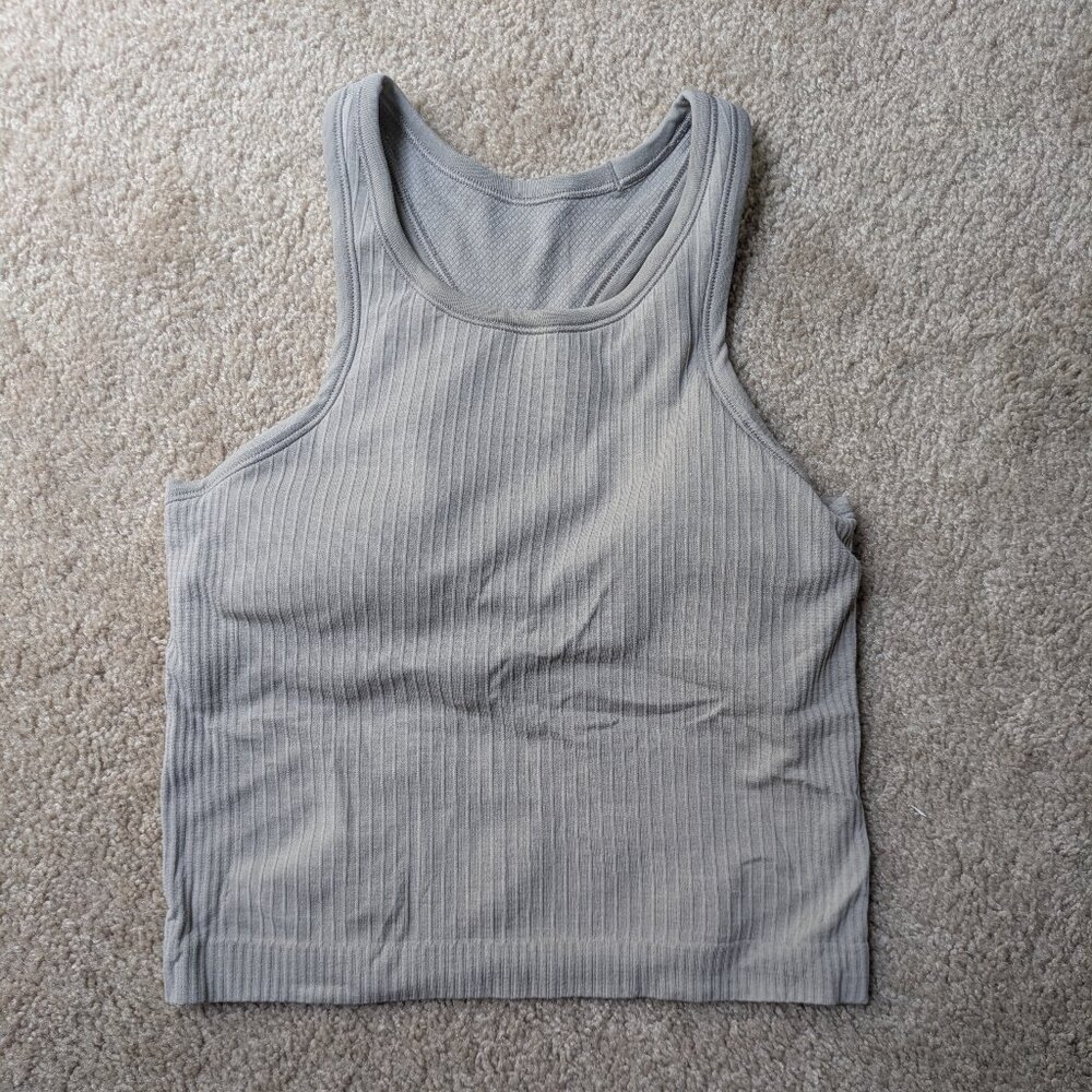 Lululemon Ebb to Street Cropped Racerback Tank Top, Size 4
